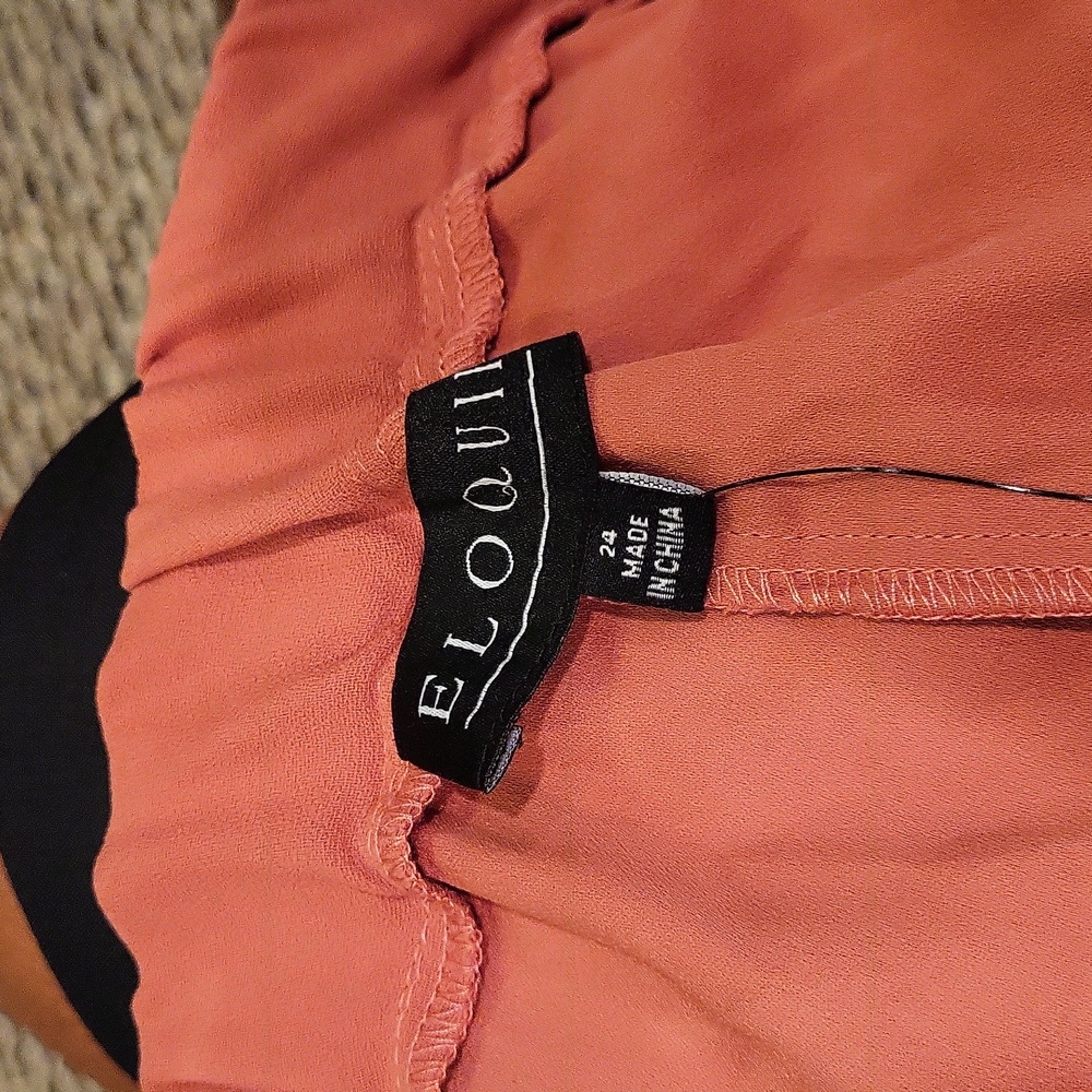 Eloquii Size 24 Coral Dress Cargo Pants - Picture 4 of 5